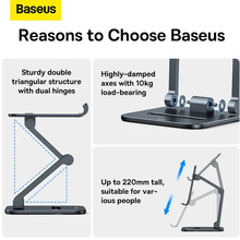 Підставка тримач BASEUS Desktop Biaxial Foldable Metal Stand Grey (LUSZ000113)