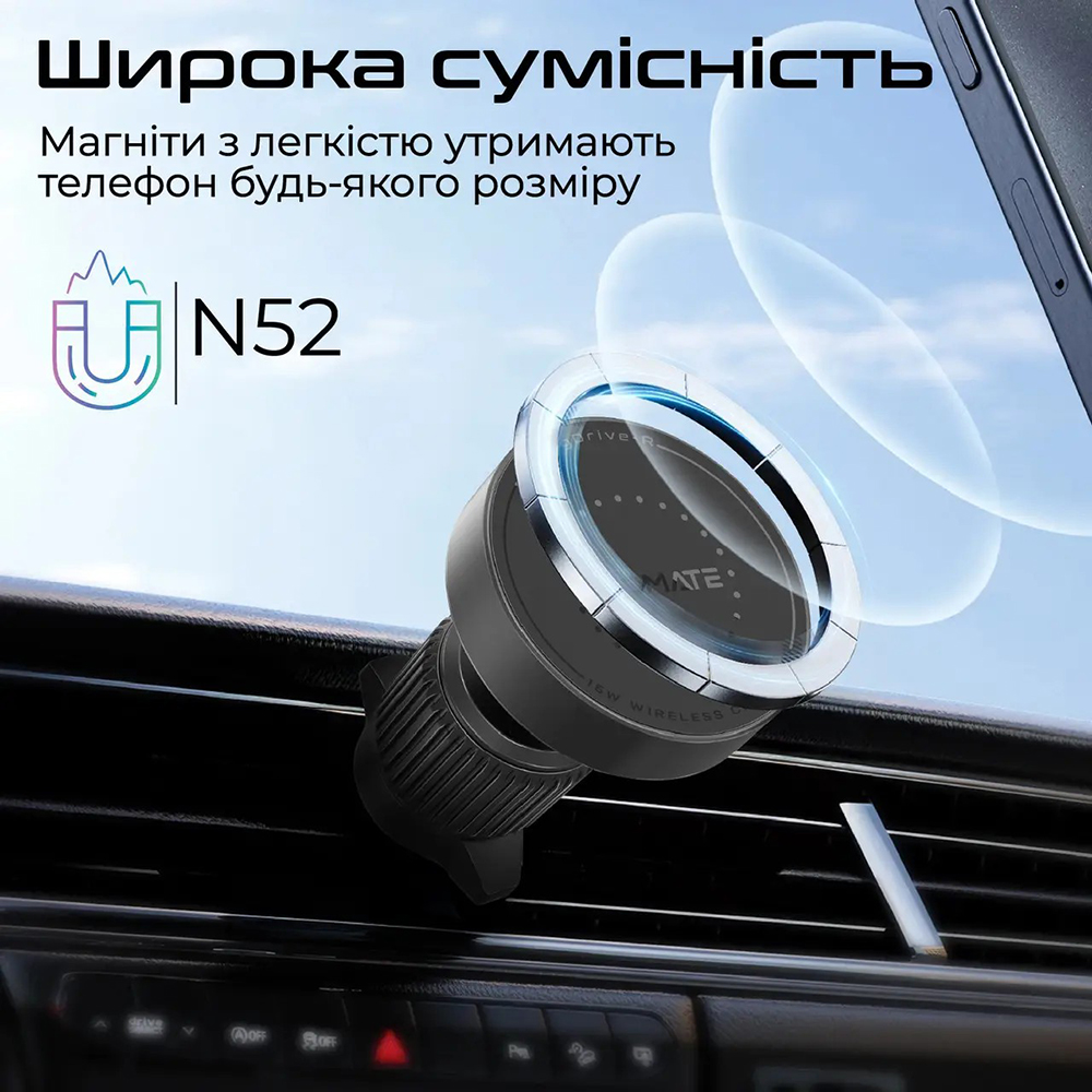Изображение Автомобильный держатель PROMATE MagSafe Black (magdrive-r)