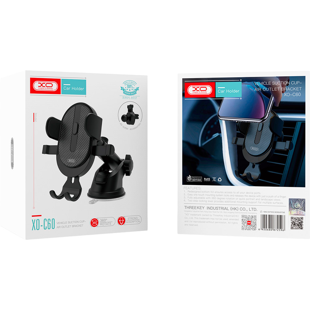 Внешний вид Держатель XO C60 Black (6920680872596)