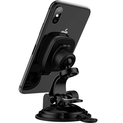 Фото 4 Автотримач HOCO CA28 Happy journey series suction cup magnetic car holder Black (6957531072966)