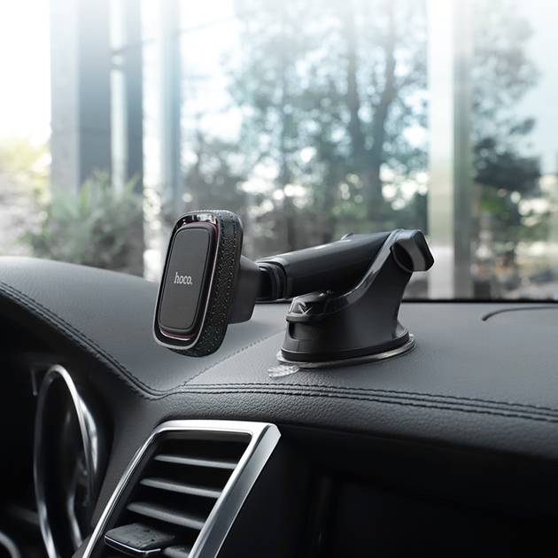 Фото Автодержатель HOCO CA42 Cool Journey in-car dashboard holder with stretch rod Black/Red (6957531093237)