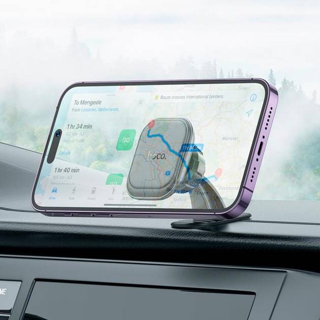 Замовити Автоутримувач HOCO H30 Brilliant magnetic car holder (center console) Black (6942007611473)
