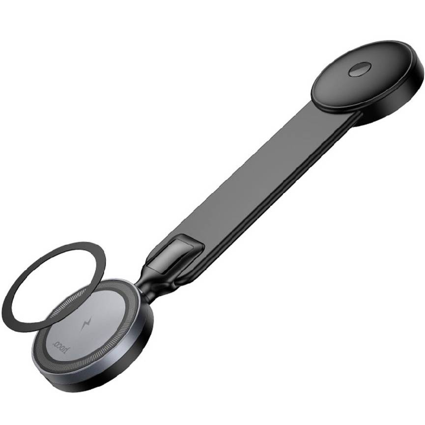 Автотримач HOCO HW29 Totem ring magnetic wireless FC (center console) Black Metal Gray (6942007642163) Кріплення на торпедо
