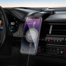 Автотримач HOCO HW29 Totem ring magnetic wireless FC (center console) Black Metal Gray (6942007642163)