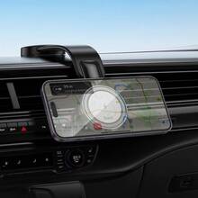 Автотримач HOCO HW29 Totem ring magnetic wireless FC (center console) Black Metal Gray (6942007642163)