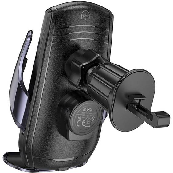 Зовнішній вигляд Автоутримувач HOCO CA202 Plus Enlightener infrared ind. wireless (air outlet) Black metal gray (6942007623469)