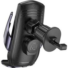 Автоутримувач HOCO CA202 Plus Enlightener infrared ind. wireless (air outlet) Black metal gray (6942007623469)