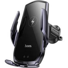 Автоутримувач HOCO CA202 Plus Enlightener infrared ind. wireless (air outlet) Black metal gray (6942007623469)