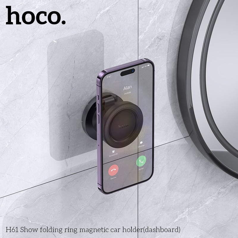 Зображення Автоутримувач HOCO H61 Show Black Metal Gray (6942007637619)