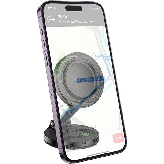 Зовнішній вигляд Автоутримувач HOCO H61 Show Black Metal Gray (6942007637619)