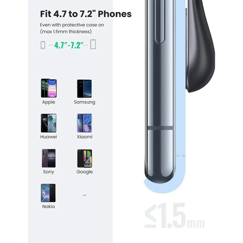 Фото Автоутримувач UGREEN LP290 Waterfall Magnetic Phone Holder (UGR-80712B)