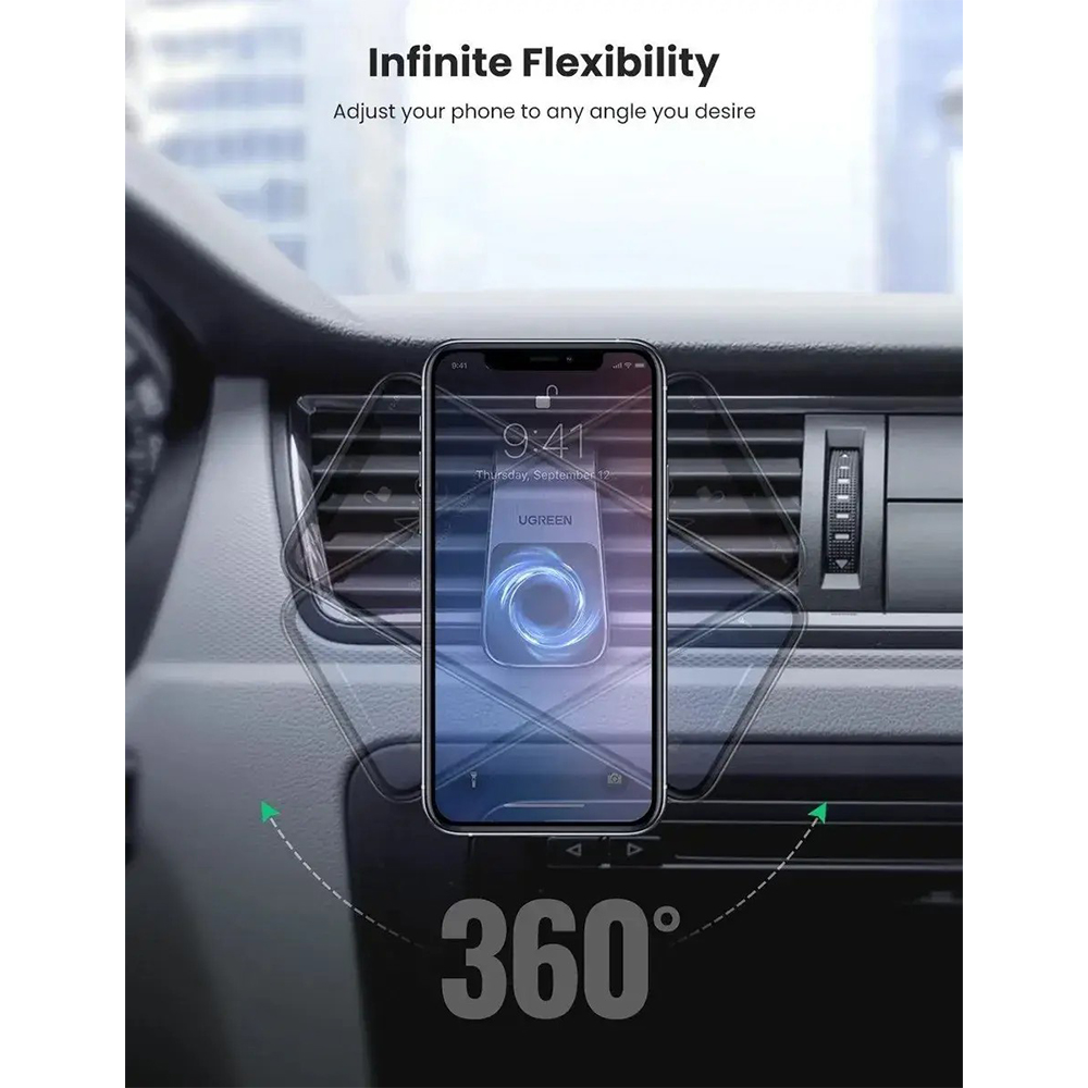 Автоутримувач UGREEN LP290 Waterfall Magnetic Phone Holder (UGR-80712B) Мінімальна діагональ екрану, дюймів 4.7