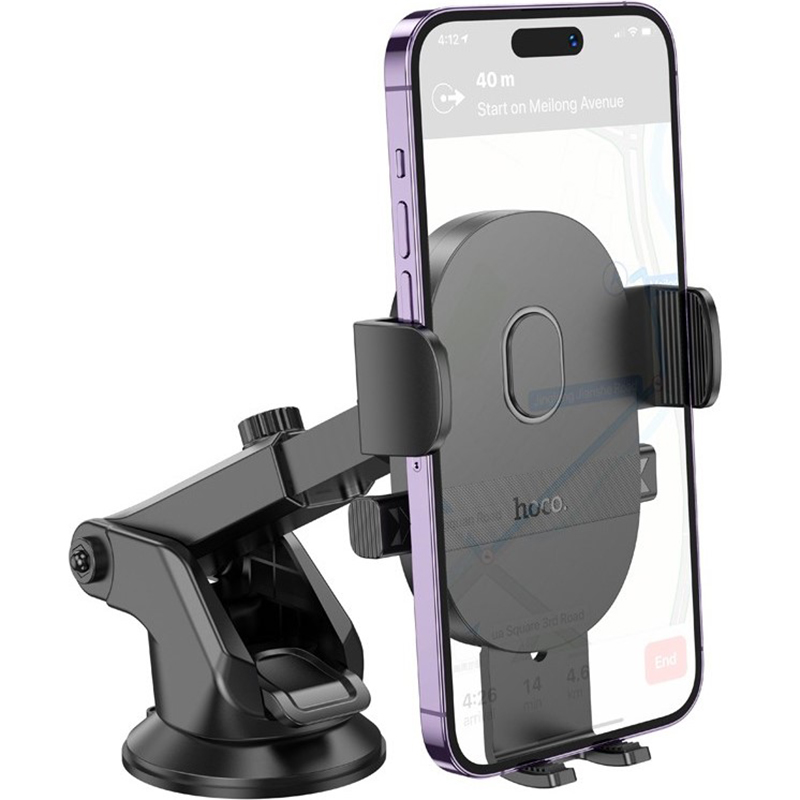 Автодержатель HOCO H19 Mighty Black (6942007601580) Минимальная ширина зажима, мм 60