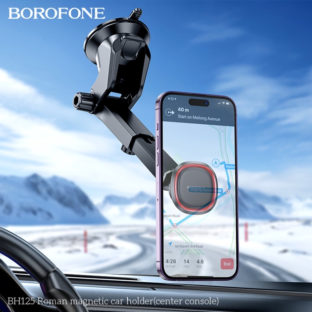 Фото Автоутримувач BOROFONE BH125 Roman Black/Red (6941991119552)