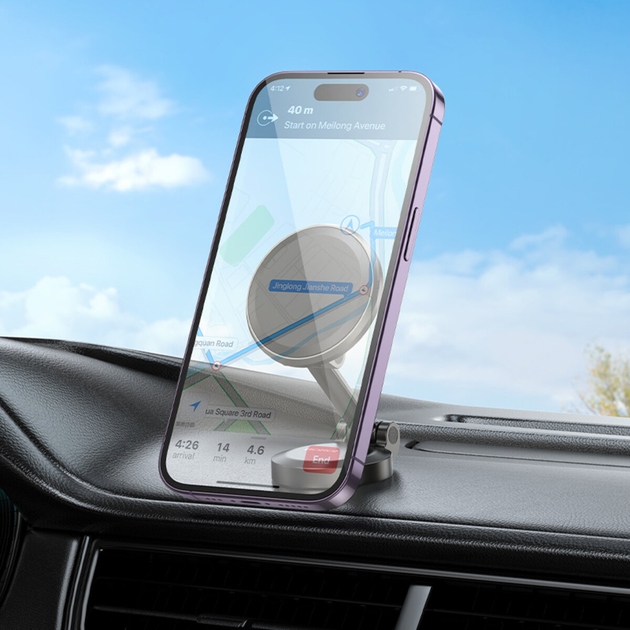 Автоутримувач BOROFONE BH126 Ascenso Metal Grey (6941991120404) Особливості регулювання нахилу
