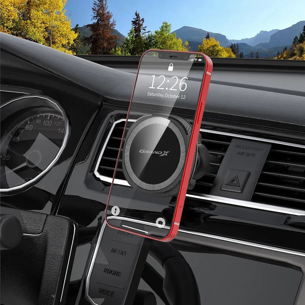 Автоутримувач GRAND-X MT-15 Black Кріплення на дефлектор