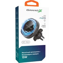 Автодержатель GRAND-X MagSafe MT-15W Black Автодержатель GRAND-X MagSafe MT-15W Black