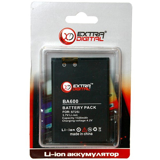 Акумулятор EXTRADIGITAL Sony Ericsson BA600 1320 mAh (BMS6344) Тип Li-Ion