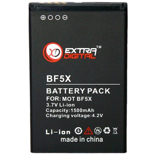 

Аккумулятор EXTRADIGITAL для Motorola BF5X 1500 mAh (BMM6255), Motorola BF5X (1500 mAh) - BMM6255