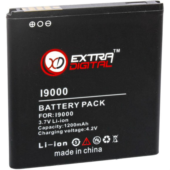 

Аккумулятор EXTRADIGITAL для Samsung GT-i9000 Galaxy S 1200 mAh (BMS1129), Samsung GT-i9000 Galaxy S (1200 mAh) - BMS1129