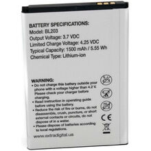 Акумулятор EXTRADIGITAL для Lenovo BL203 1500 mAh (BML6359)