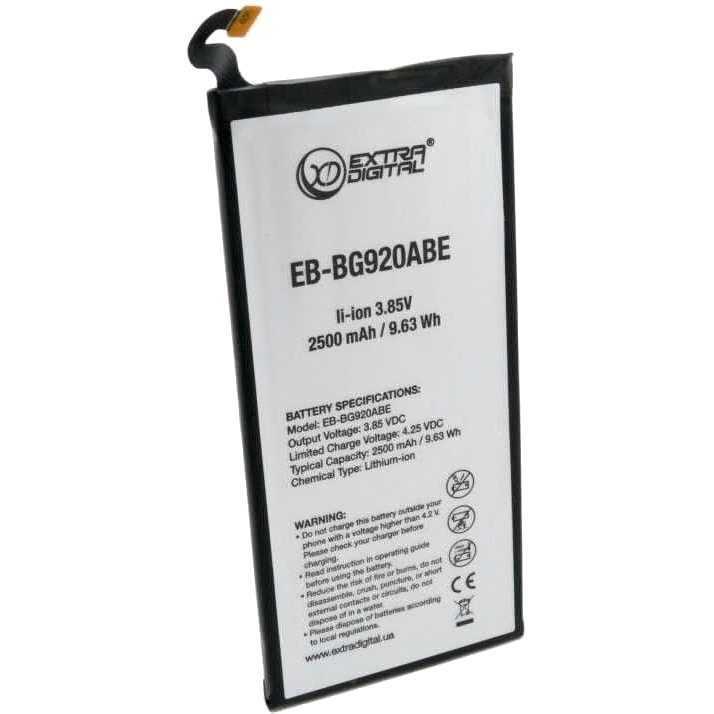 

Аккумулятор EXTRADIGITAL для Samsung Galaxy S6 2500 mAh (BMS6379), Samsung Galaxy S6 (2500 mAh) - BMS6379