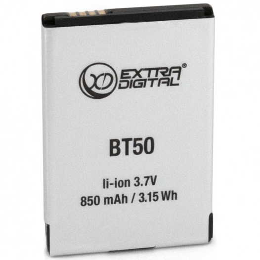 

Аккумулятор EXTRADIGITAL для Motorola BT50 850 mAh (BMM6384), Motorola BT50 (850 mAh) - BMM6384