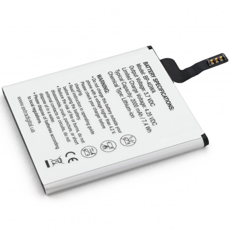 Акумулятор EXTRADIGITAL для Nokia BP-4GW (Lumia 920) 2000 mAh (BMN6404) Тип Li-Ion