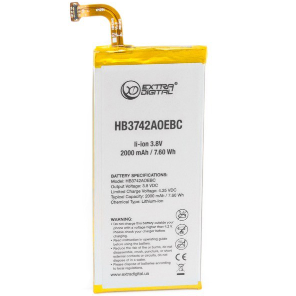 

Аккумулятор EXTRADIGITAL для Huawei Ascend P6 2000 mAh (BMH6398), Huawei Ascend P6 (2000 mAh) - BMH6398
