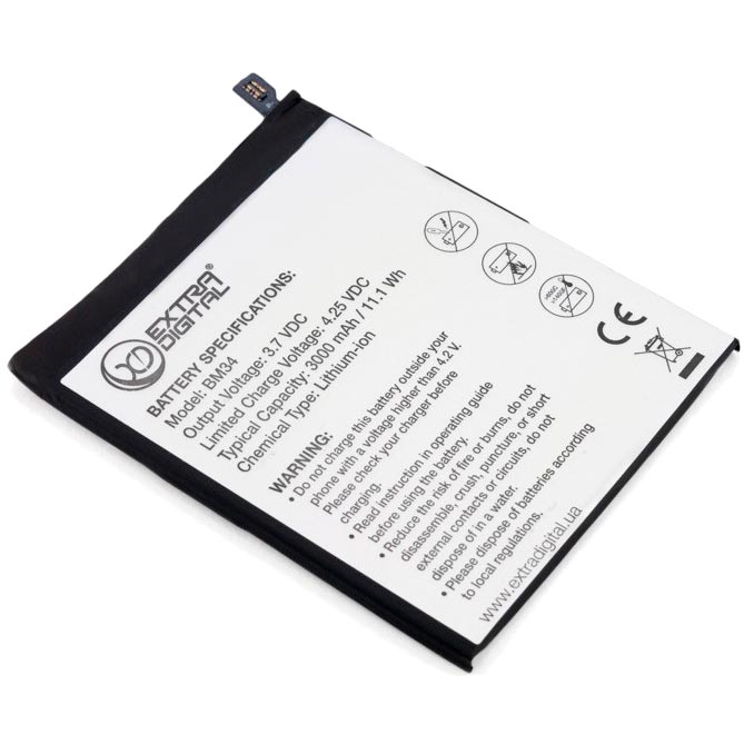 Акумулятор EXTRADIGITAL Xiaomi Mi Note Pro (BM34) 3000 mAh (BMX6442) Ємність 3000