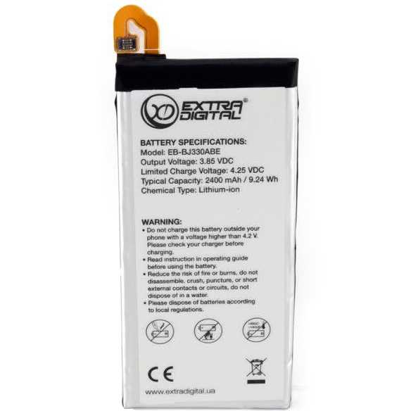 

Аккумулятор EXTRADIGITAL для Samsung Galaxy J3 2017 2400 mAh (BMS6426), Samsung Galaxy J3 2017 2400 mAh - BMS6426
