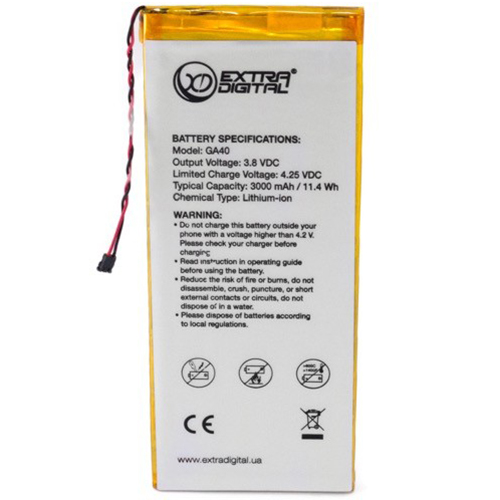 

Аккумулятор EXTRADIGITAL для Motorola Moto G4 Plus (GA40) 3000 mAh (BMM6428), Motorola Moto G4 Plus (GA40) 3000 mAh - BMM6428