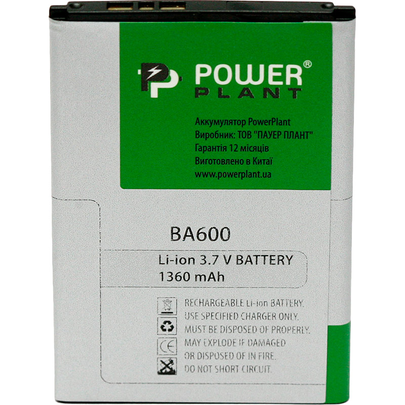 

Аккумулятор POWERPLANT Sony Ericsson ST25i BA600 1360 mAh (DV00DV6126), Sony Ericsson ST25i (BA600) 1360mAh (DV00DV6126)