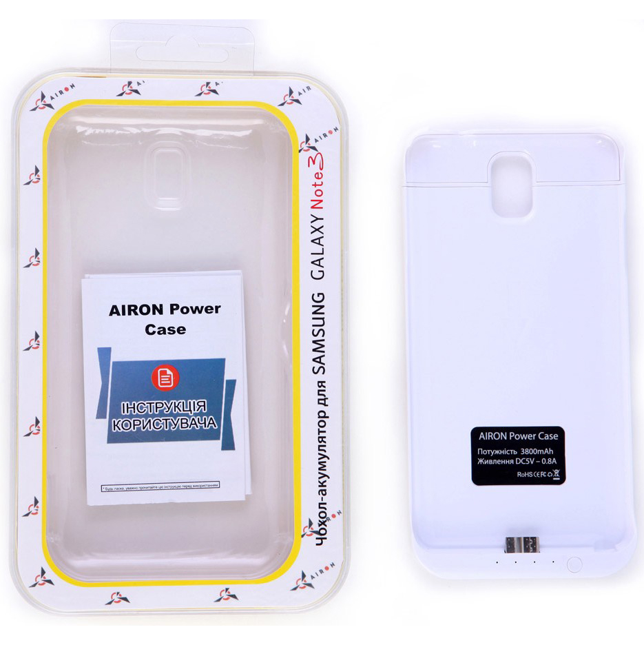 Чехол-аккумулятор AIRON Power Case для Samsung Galaxy Note 3 White  (6946795860129) - в интернет-магазине Фокстрот: цены, отзывы,  характеристики | купить в Киеве, Харькове, Днепропетровске, Одессе - Украина