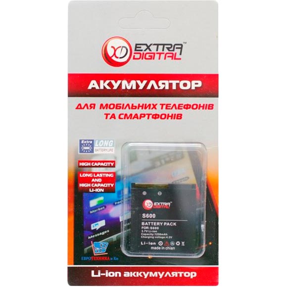 Акумулятор EXTRADIGITAL HTC Niki 1250 mAh (DV00DV6104) Тип Li-Ion