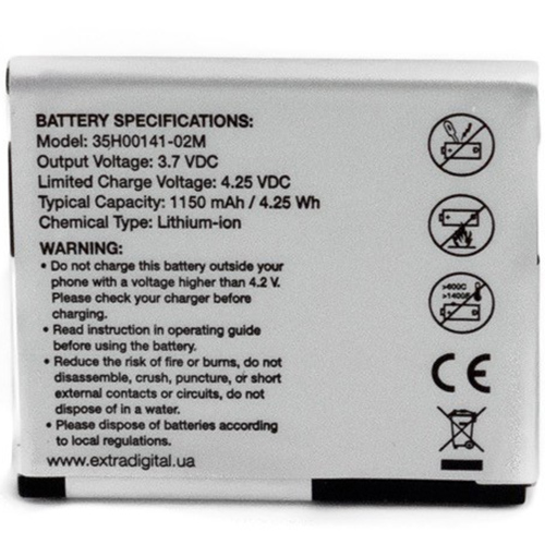 Аккумулятор EXTRADIGITAL для HTC Desire HD 1150 mAh (BMH6201) Емкость 1150