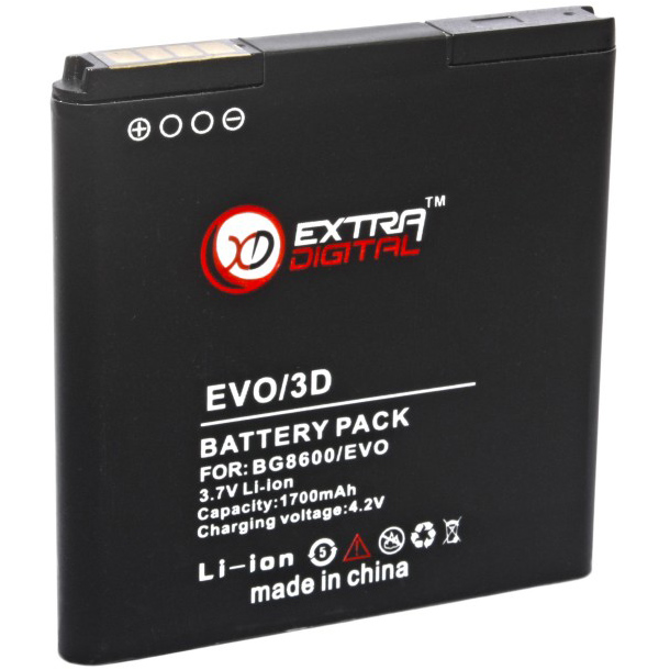 

Аккумулятор EXTRADIGITAL для HTC EVO 3D 1700 mAh (BMH6205), HTC EVO 3D 1600 mAh (BMH6205)