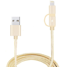 Кабель JELLICO GS-15 2 in 1 (microUSB lightning) 1 м 3A Gold (RL053402)