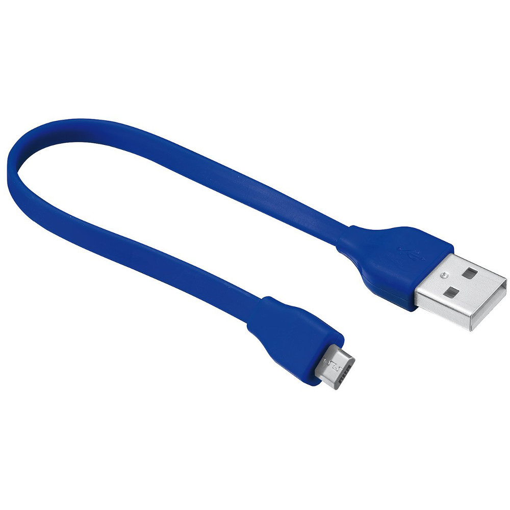 Кабель для передачи данных URBAN REVOLT FLAT MICRO-USB CABLE 20 см (BLUE)