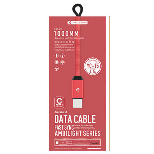 Кабель JELLICO YC-15 microUSB 1m 3.1А Red (RL049232)