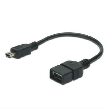 Кабель DIGITUS USB 2.0 (AF/miniB) OTG 0.2m, black