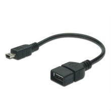 Кабель DIGITUS USB 2.0 (AF/miniB) OTG 0.2 m, black