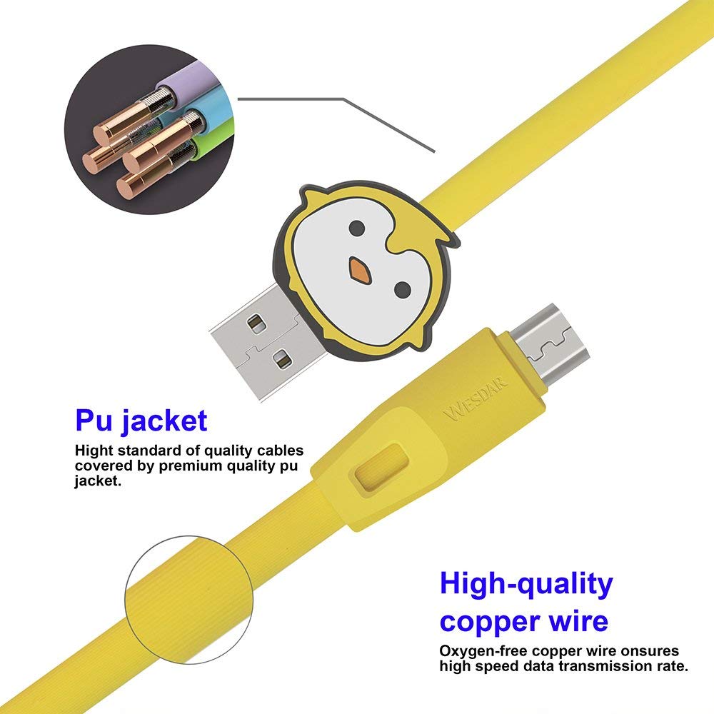 Кабель WESDAR M3 microUSB 1 m Yellow (RL050533) Тип USB - micro-USB