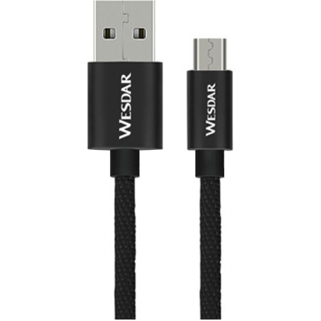 Кабель WESDAR T1 microUSB 2 m Black (RL046814)