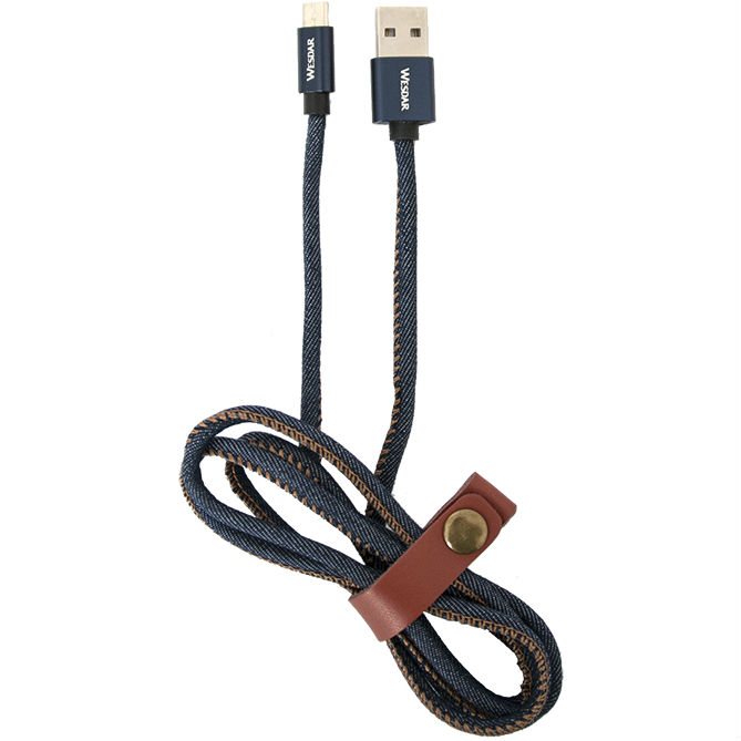 Кабель WESDAR T8 microUSB 1m 2A Denim (RL046818)