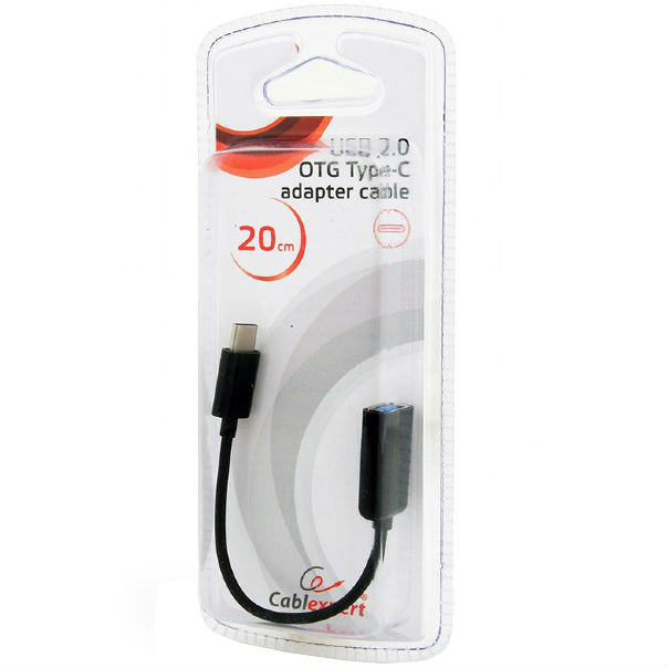 Кабель CABLEXPERT USB 2.0 Type-C (CM/AF) AB-OTG-CMAF2-01 Довжина 0.2