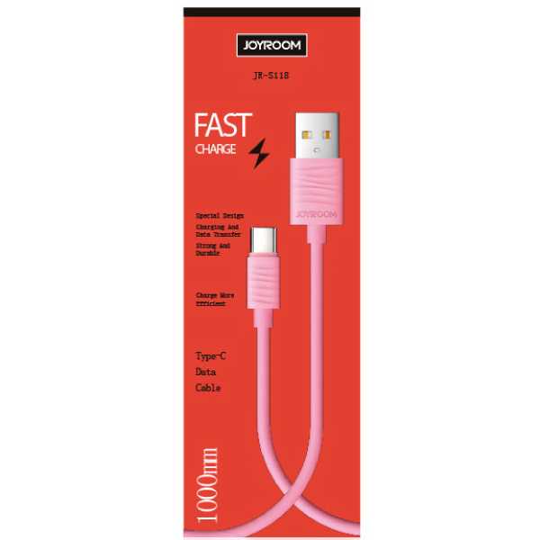 Кабель JOYROOM JR-S118 micro-USB 1м 1.3 A Pink (6956116720643) Тип USB - micro-USB