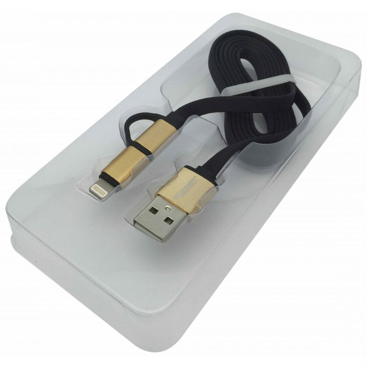 Кабель синхронизации AUZER AC-D1BK Тип USB - micro-USB/Lightning