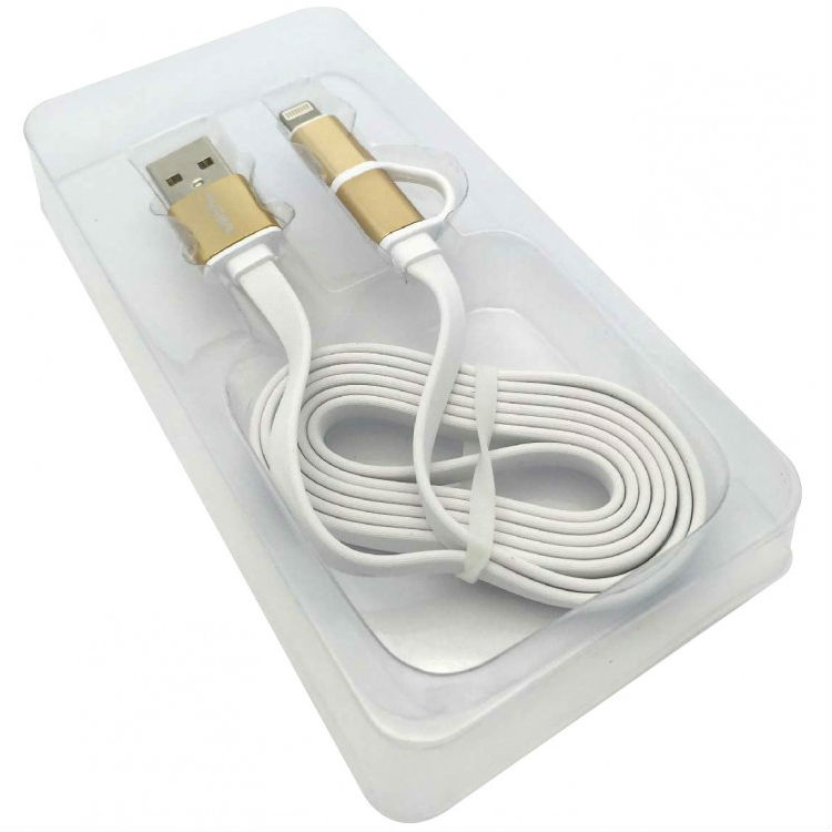 Кабель синхронизации AUZER AC-D1WH Тип USB - micro-USB/Lightning