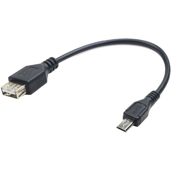 Кабель-адаптер Cablexpert OTG USB 2.0 Type A (M) - miсroUSB Type-B (F) 0.15 м Black (A-OTG-AFBM-03)